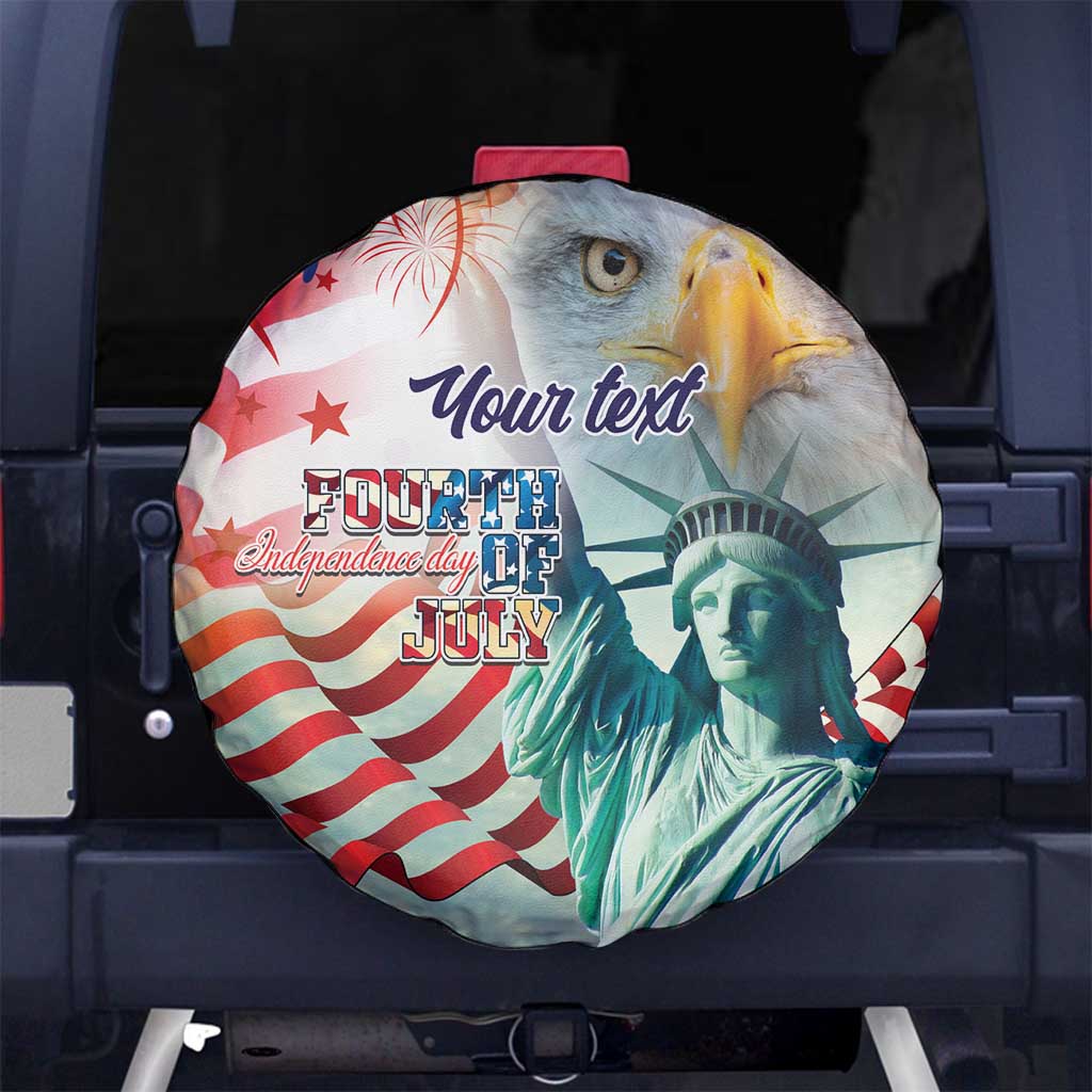 Personalized 4th of July USA Statue of Liberty Spare Tire Cover Happy Independence Day - Wonder Print Shop