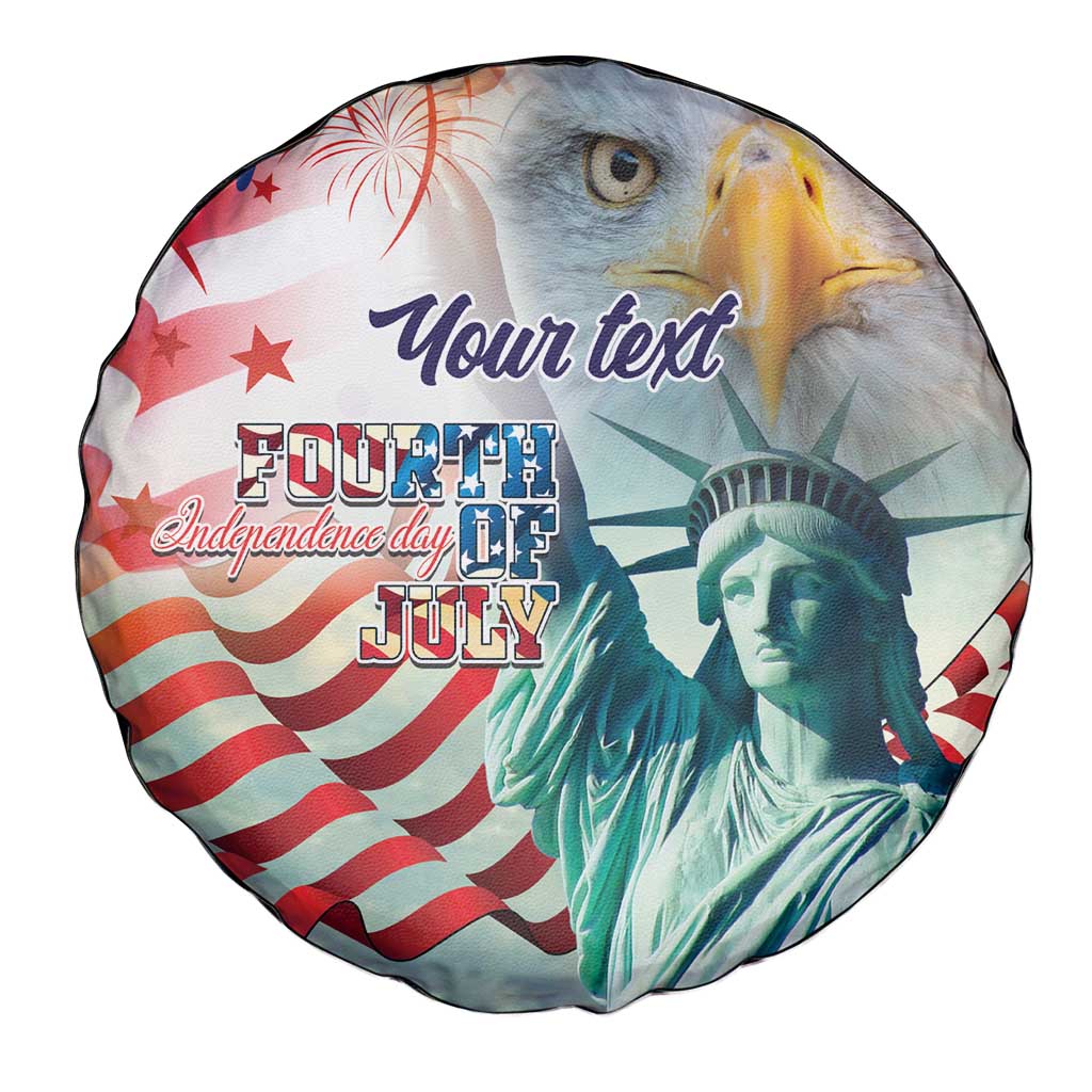 Personalized 4th of July USA Statue of Liberty Spare Tire Cover Happy Independence Day - Wonder Print Shop