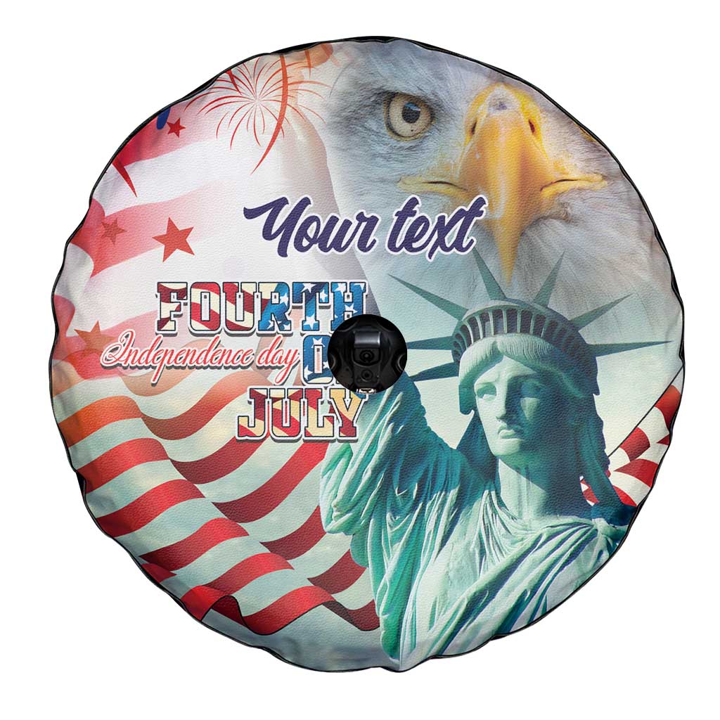 Personalized 4th of July USA Statue of Liberty Spare Tire Cover Happy Independence Day - Wonder Print Shop