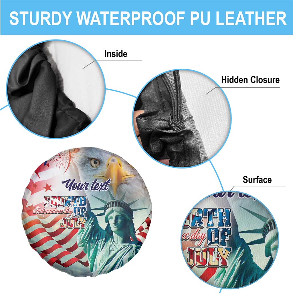 Personalized 4th of July USA Statue of Liberty Spare Tire Cover Happy Independence Day - Wonder Print Shop