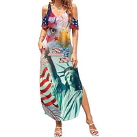 Personalized 4th of July USA Statue of Liberty Summer Maxi Dress Happy Independence Day - Wonder Print Shop