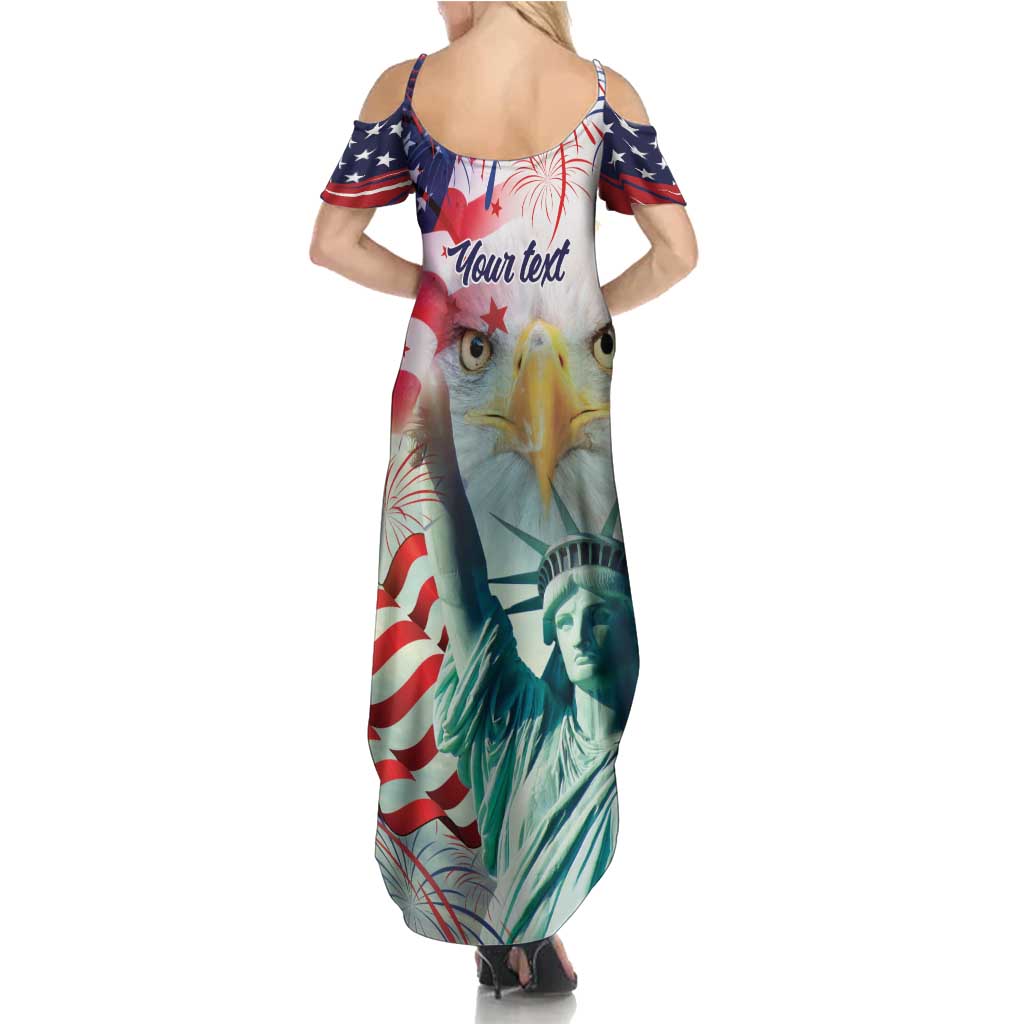 Personalized 4th of July USA Statue of Liberty Summer Maxi Dress Happy Independence Day - Wonder Print Shop