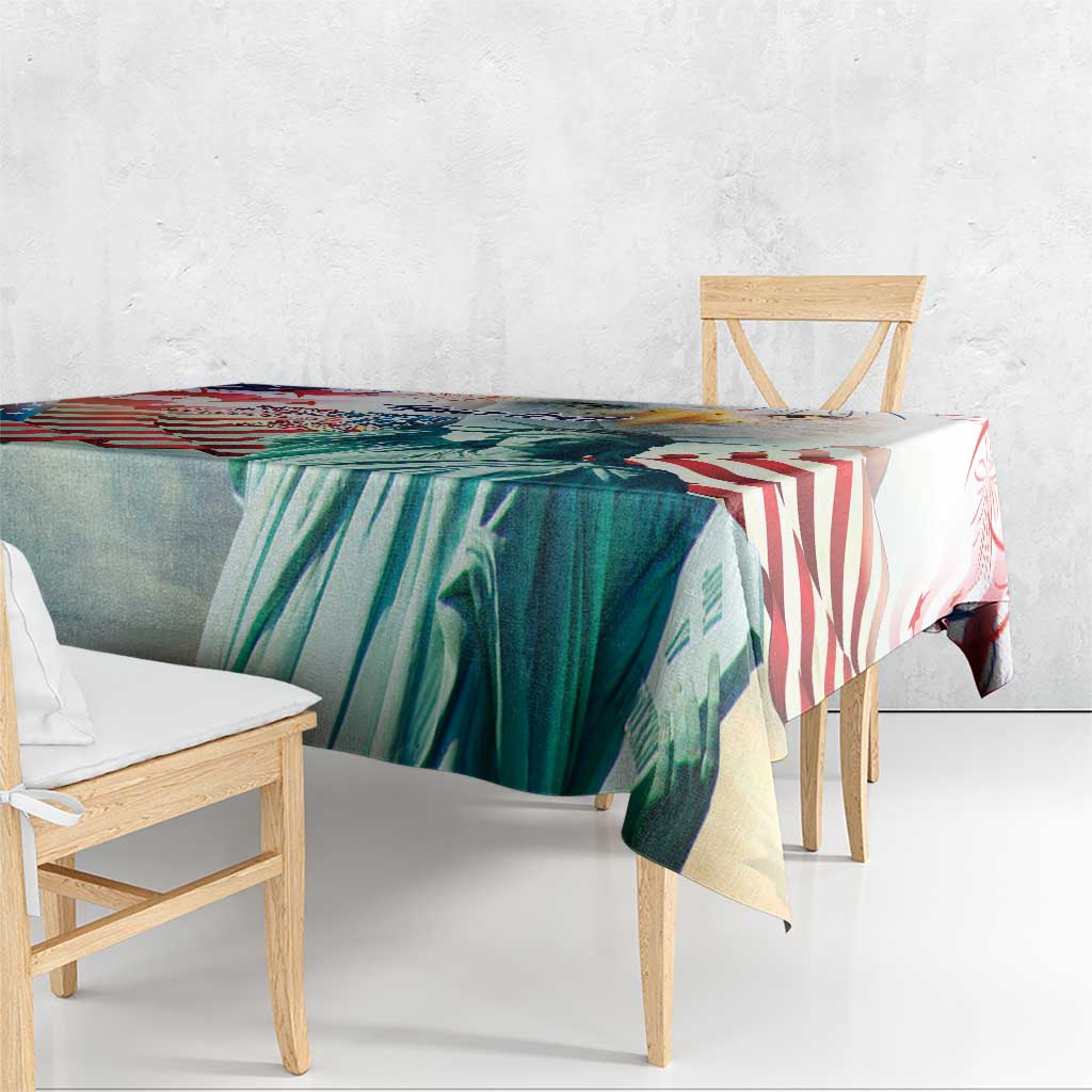 Personalized 4th of July USA Statue of Liberty Tablecloth Happy Independence Day - Wonder Print Shop