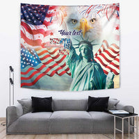 Personalized 4th of July USA Statue of Liberty Tapestry Happy Independence Day - Wonder Print Shop