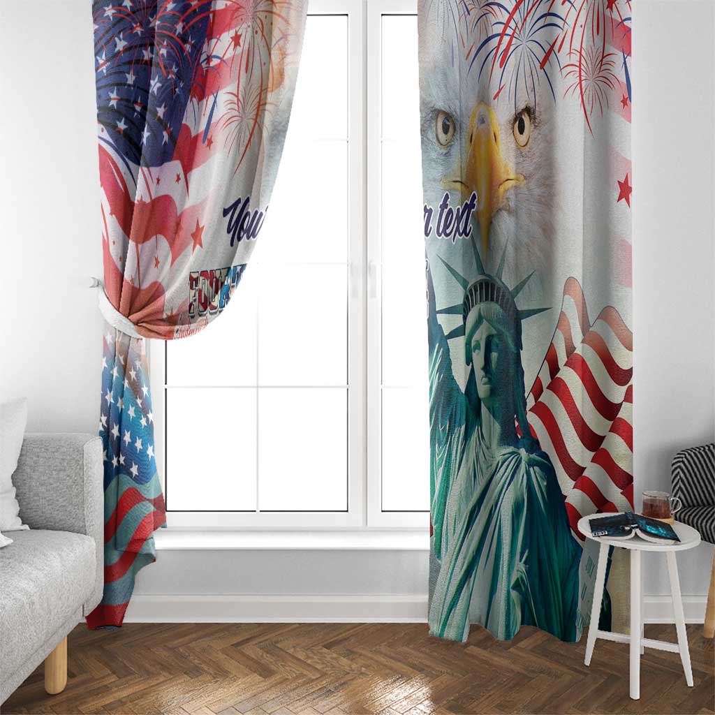 Personalized 4th of July USA Statue of Liberty Window Curtain Happy Independence Day - Wonder Print Shop