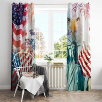 Personalized 4th of July USA Statue of Liberty Window Curtain Happy Independence Day - Wonder Print Shop