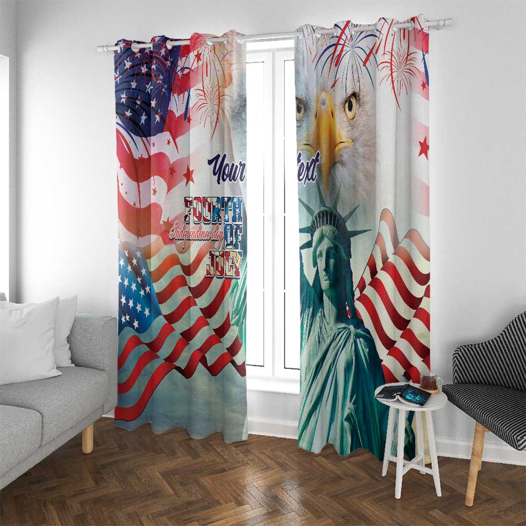 Personalized 4th of July USA Statue of Liberty Window Curtain Happy Independence Day - Wonder Print Shop