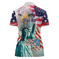 Personalized 4th of July USA Statue of Liberty Women Polo Shirt Happy Independence Day - Wonder Print Shop