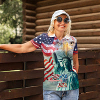 Personalized 4th of July USA Statue of Liberty Women Polo Shirt Happy Independence Day - Wonder Print Shop