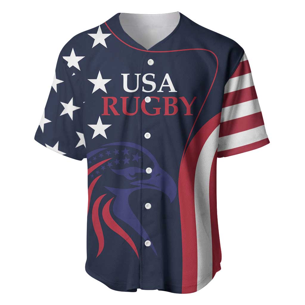 Custom USA Rugby Baseball Jersey The Eagles Summer Paris 2024 LT9 - Wonder Print Shop