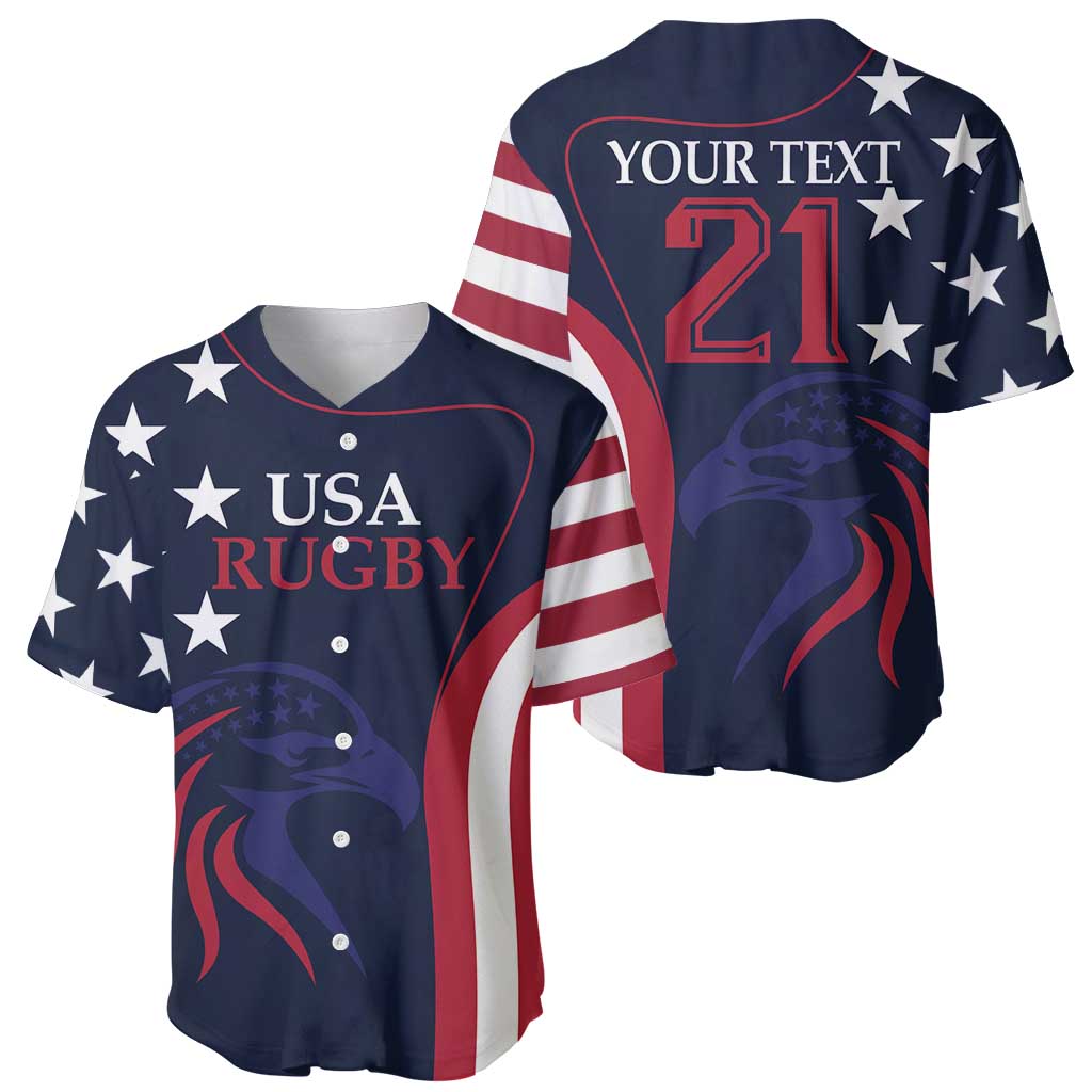 Custom USA Rugby Baseball Jersey The Eagles Summer Paris 2024 LT9 - Wonder Print Shop