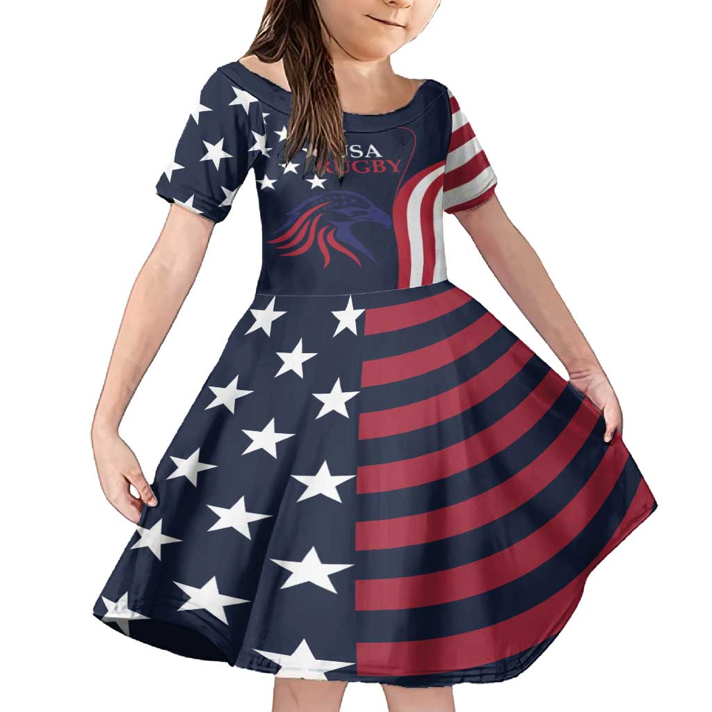 Custom USA Rugby Family Matching Summer Maxi Dress and Hawaiian Shirt The Eagles Summer Paris 2024 - Wonder Print Shop