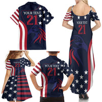 Custom USA Rugby Family Matching Summer Maxi Dress and Hawaiian Shirt The Eagles Summer Paris 2024 - Wonder Print Shop
