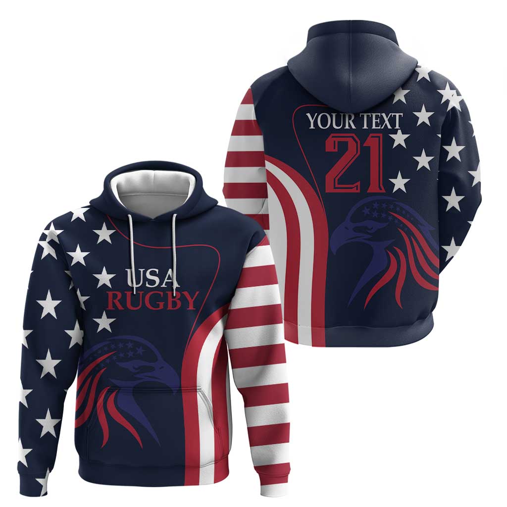 Custom USA Rugby Hoodie The Eagles Summer Paris 2024 - Wonder Print Shop