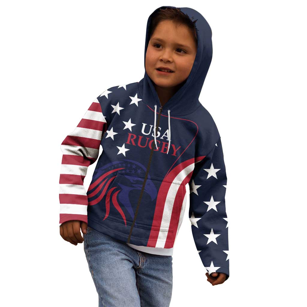 Custom USA Rugby Kid Hoodie The Eagles Summer Paris 2024 - Wonder Print Shop