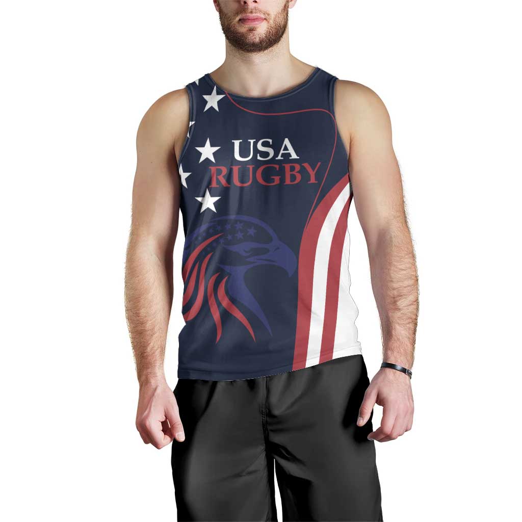 Custom USA Rugby Men Tank Top The Eagles Summer Paris 2024 - Wonder Print Shop