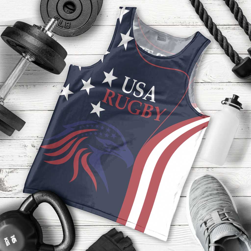 Custom USA Rugby Men Tank Top The Eagles Summer Paris 2024 - Wonder Print Shop