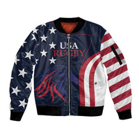 Custom USA Rugby Sleeve Zip Bomber Jacket The Eagles Summer Paris 2024 - Wonder Print Shop