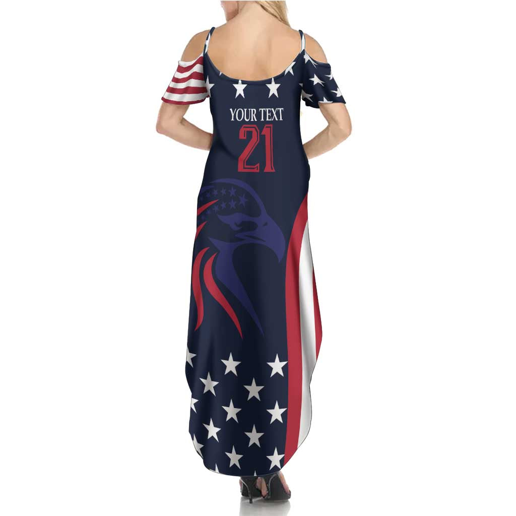 Custom USA Rugby Summer Maxi Dress The Eagles Summer Paris 2024 - Wonder Print Shop
