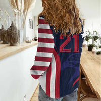 Custom USA Rugby Women Casual Shirt The Eagles Summer Paris 2024 - Wonder Print Shop