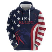 Custom USA Rugby Zip Hoodie The Eagles Summer Paris 2024 - Wonder Print Shop