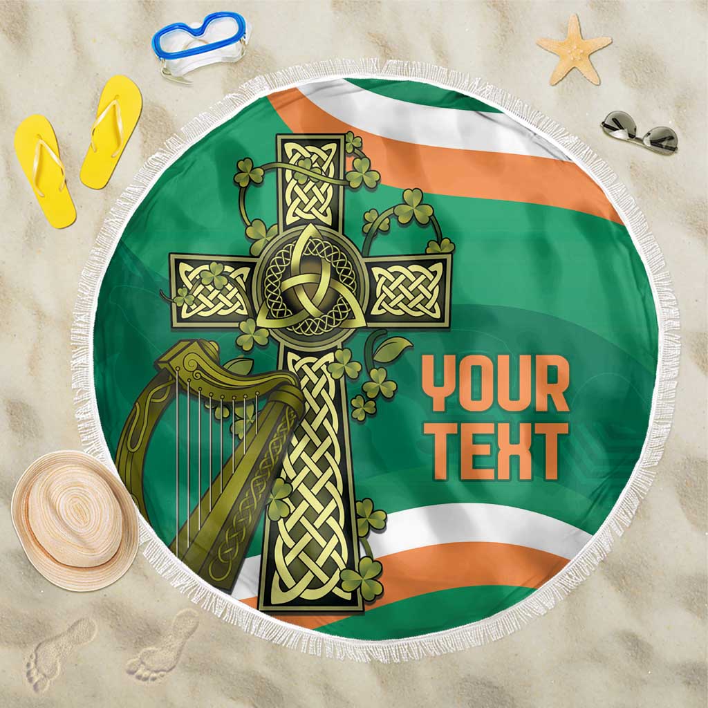 Custom Ireland Rugby Beach Blanket Green Celtic Knot Summer Paris 2024 LT9 - Wonder Print Shop