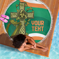 Custom Ireland Rugby Beach Blanket Green Celtic Knot Summer Paris 2024 LT9 - Wonder Print Shop