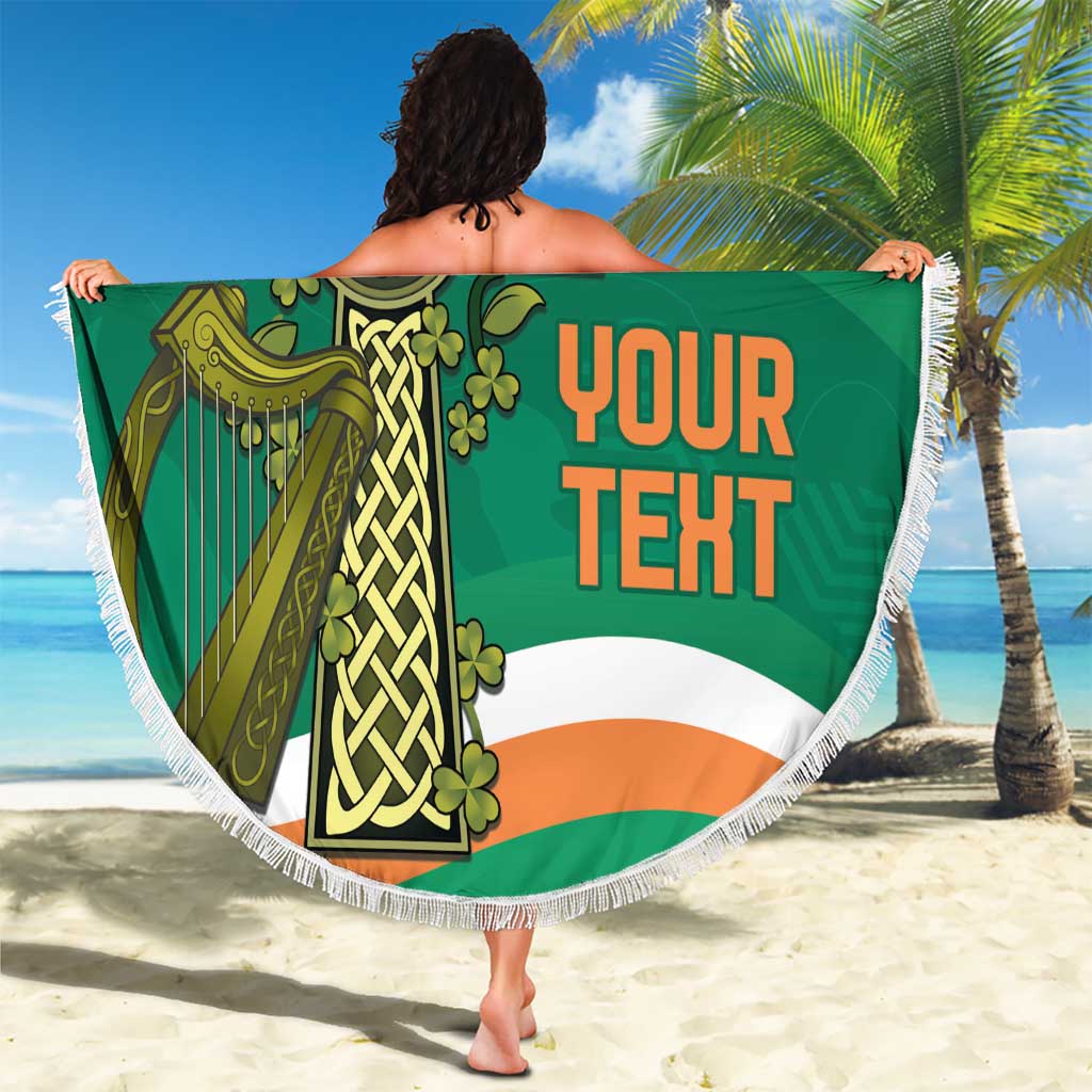 Custom Ireland Rugby Beach Blanket Green Celtic Knot Summer Paris 2024 LT9 - Wonder Print Shop