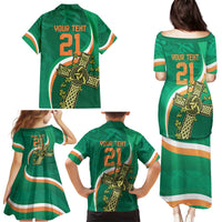Custom Ireland Rugby Family Matching Puletasi and Hawaiian Shirt Green Celtic Knot Summer Paris 2024 - Wonder Print Shop