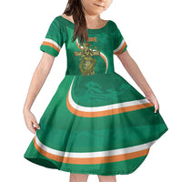 Custom Ireland Rugby Family Matching Short Sleeve Bodycon Dress and Hawaiian Shirt Green Celtic Knot Summer Paris 2024 - Wonder Print Shop