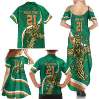 Custom Ireland Rugby Family Matching Summer Maxi Dress and Hawaiian Shirt Green Celtic Knot Summer Paris 2024 - Wonder Print Shop