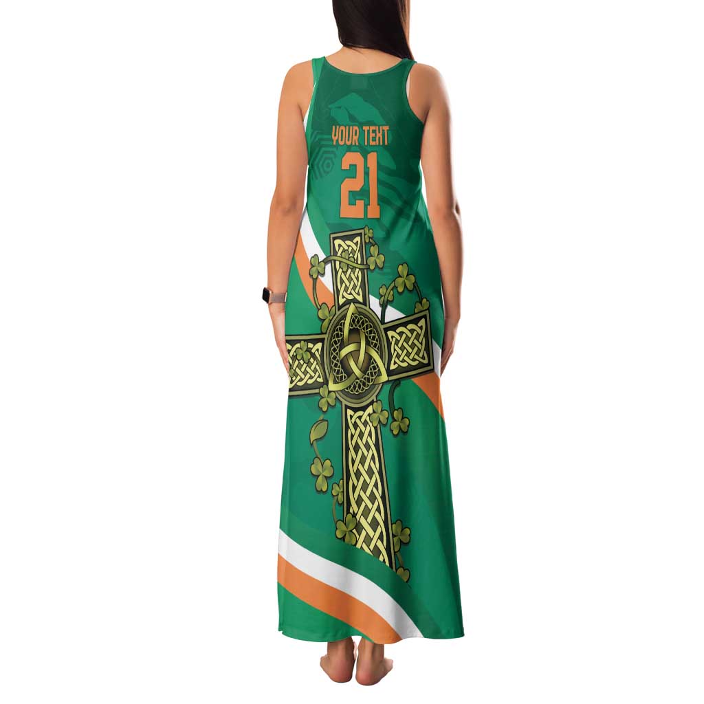 Custom Ireland Rugby Family Matching Tank Maxi Dress and Hawaiian Shirt Green Celtic Knot Summer Paris 2024 - Wonder Print Shop