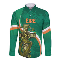 Custom Ireland Rugby Long Sleeve Button Shirt Green Celtic Knot Summer Paris 2024 - Wonder Print Shop