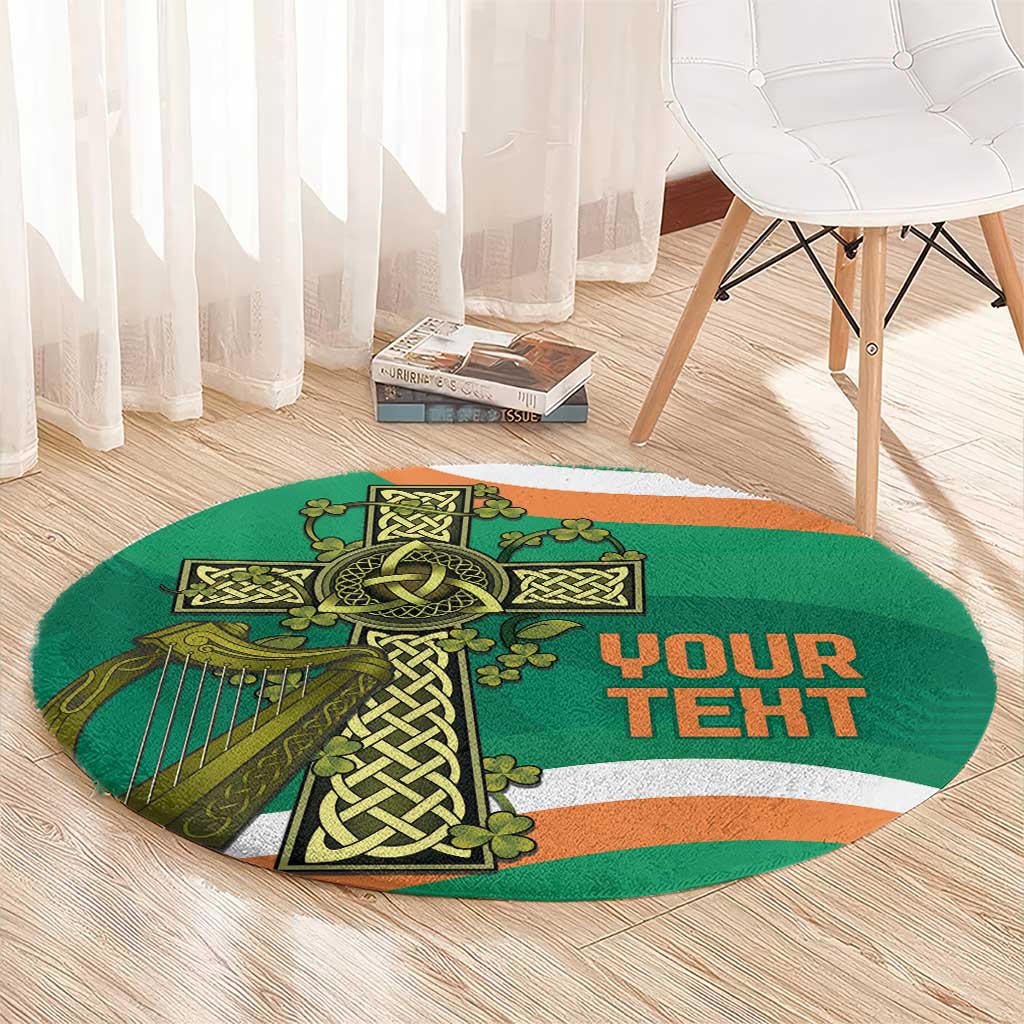 Custom Ireland Rugby Round Carpet Green Celtic Knot Summer Paris 2024