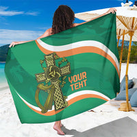 Custom Ireland Rugby Sarong Green Celtic Knot Summer Paris 2024 - Wonder Print Shop