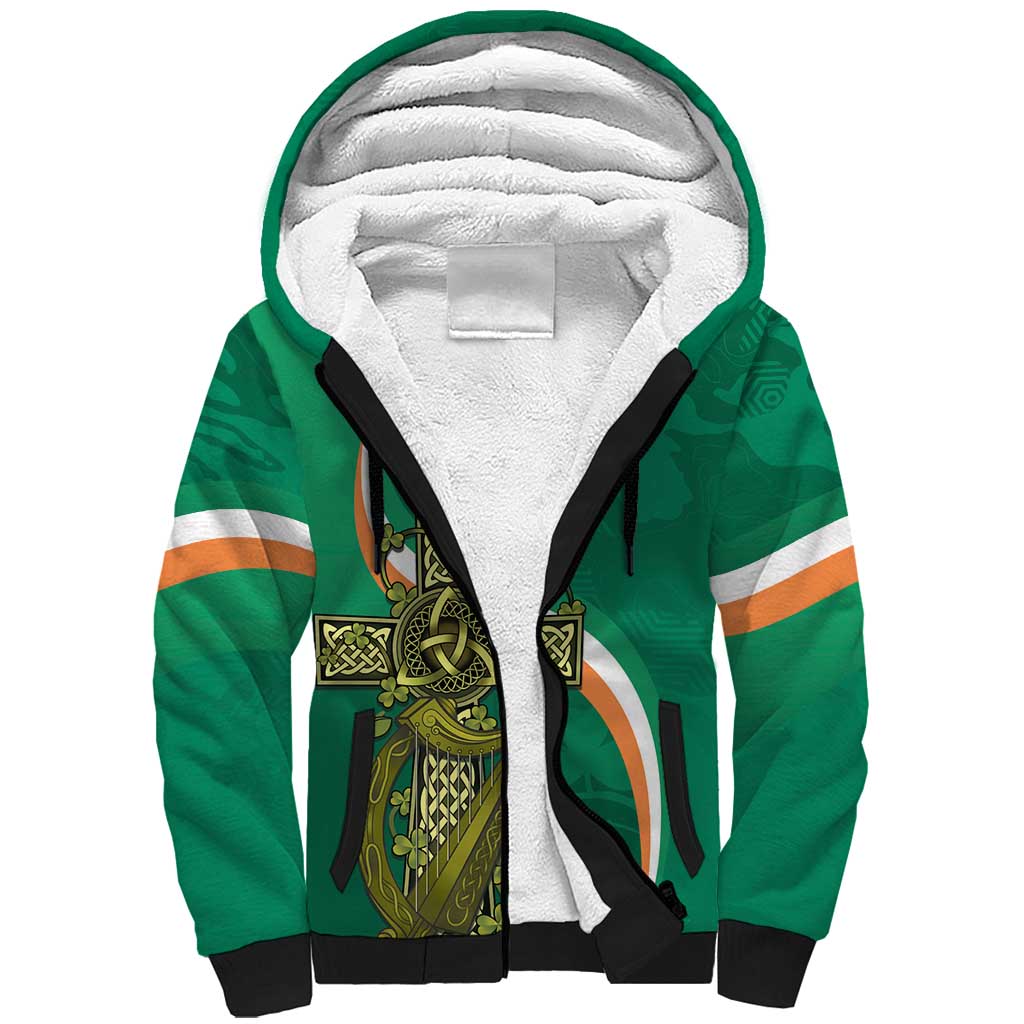 Custom Ireland Rugby Sherpa Hoodie Green Celtic Knot Summer Paris 2024 - Wonder Print Shop