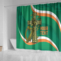 Custom Ireland Rugby Shower Curtain Green Celtic Knot Summer Paris 2024