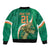 Custom Ireland Rugby Sleeve Zip Bomber Jacket Green Celtic Knot Summer Paris 2024 - Wonder Print Shop