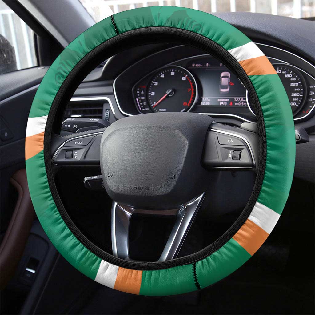 Ireland Rugby Steering Wheel Cover Green Celtic Knot Summer Paris 2024 - Wonder Print Shop