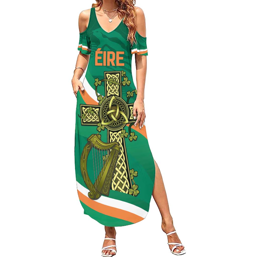 Custom Ireland Rugby Summer Maxi Dress Green Celtic Knot Summer Paris 2024 - Wonder Print Shop