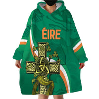 Custom Ireland Rugby Wearable Blanket Hoodie Green Celtic Knot Summer Paris 2024 - Wonder Print Shop