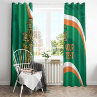 Custom Ireland Rugby Window Curtain Green Celtic Knot Summer Paris 2024 - Wonder Print Shop