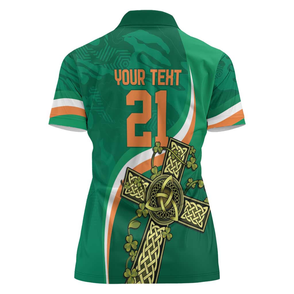 Custom Ireland Rugby Women Polo Shirt Green Celtic Knot Summer Paris 2024 - Wonder Print Shop