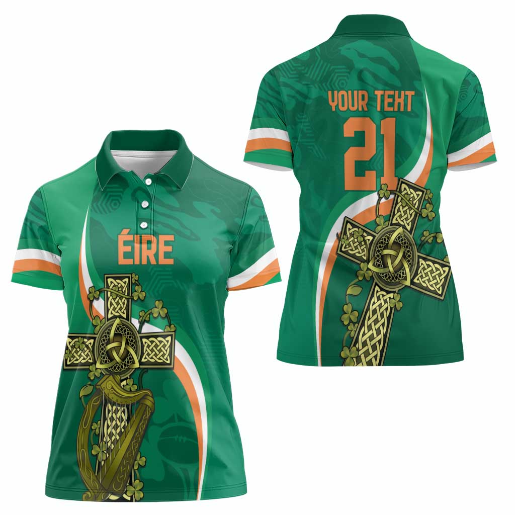 Custom Ireland Rugby Women Polo Shirt Green Celtic Knot Summer Paris 2024 - Wonder Print Shop