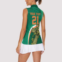 Custom Ireland Rugby Women Sleeveless Polo Shirt Green Celtic Knot Summer Paris 2024 - Wonder Print Shop