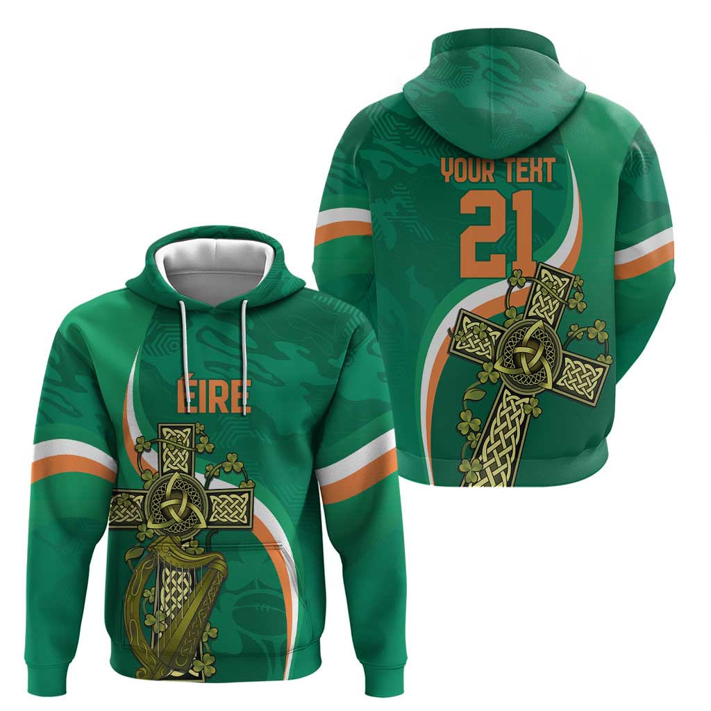 Custom Ireland Rugby Zip Hoodie Green Celtic Knot Summer Paris 2024 - Wonder Print Shop