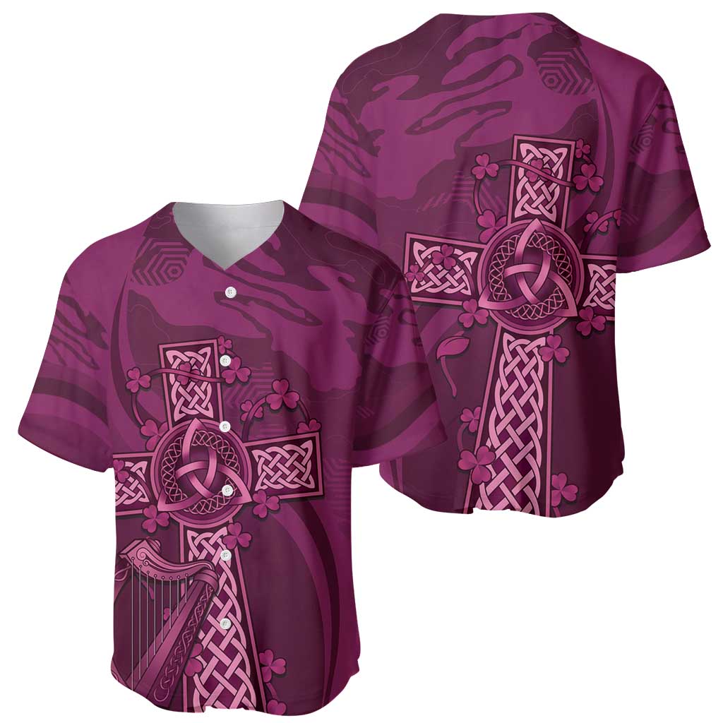Ireland Rugby Baseball Jersey Maroon Celtic Knot Summer Paris 2024 LT9 - Wonder Print Shop