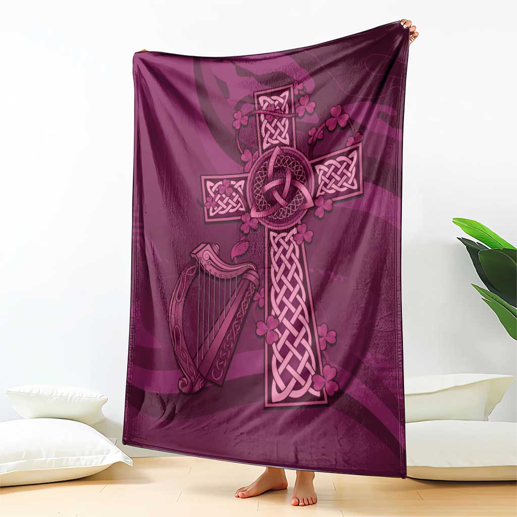 Ireland Rugby Blanket Maroon Celtic Knot Summer Paris 2024