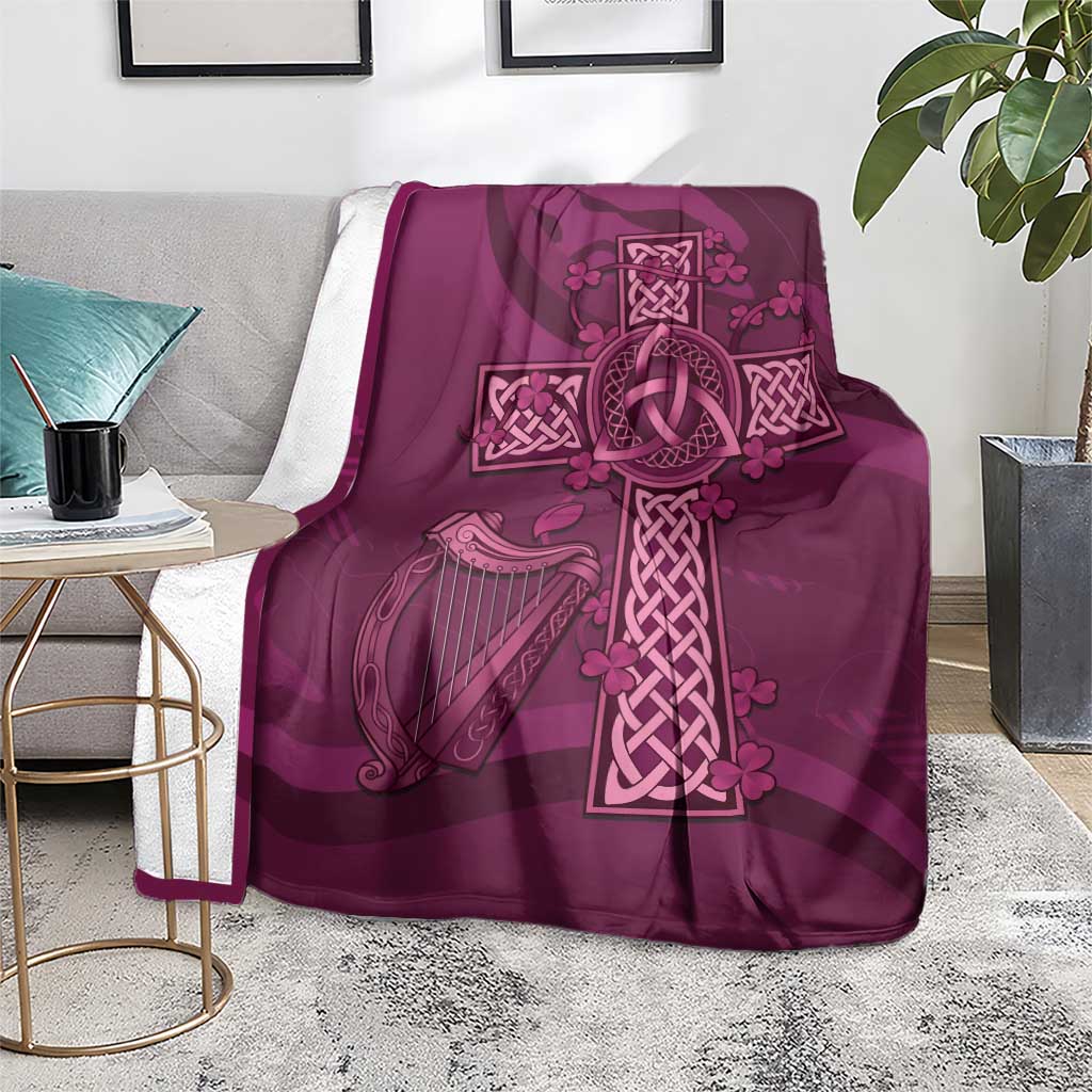 Ireland Rugby Blanket Maroon Celtic Knot Summer Paris 2024