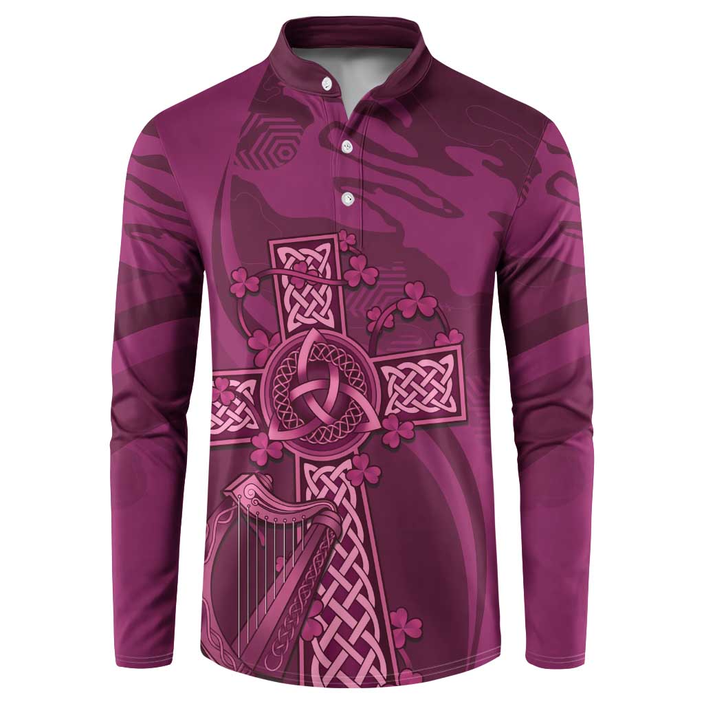 Ireland Rugby Button Sweatshirt Maroon Celtic Knot Summer Paris 2024 LT9 - Wonder Print Shop